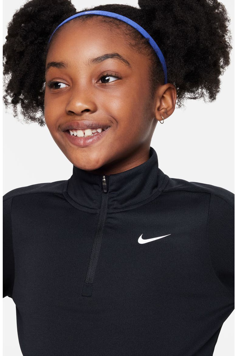 Kids' Dri-FIT Half Zip Pullover, Alternate, color, 010 BLACK/WHITE