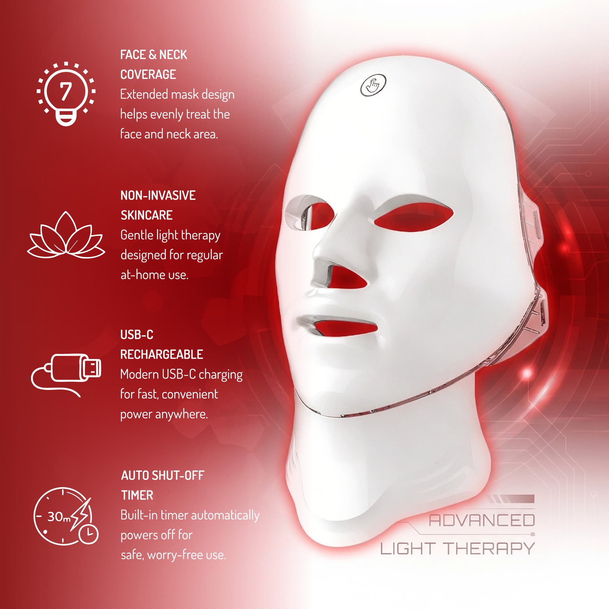 【7in1LEDライト】フェスマスク・ネックケアセット 7-in-1 Led Light Therapy Mask for Face & Neck (Women) | Nordstrom