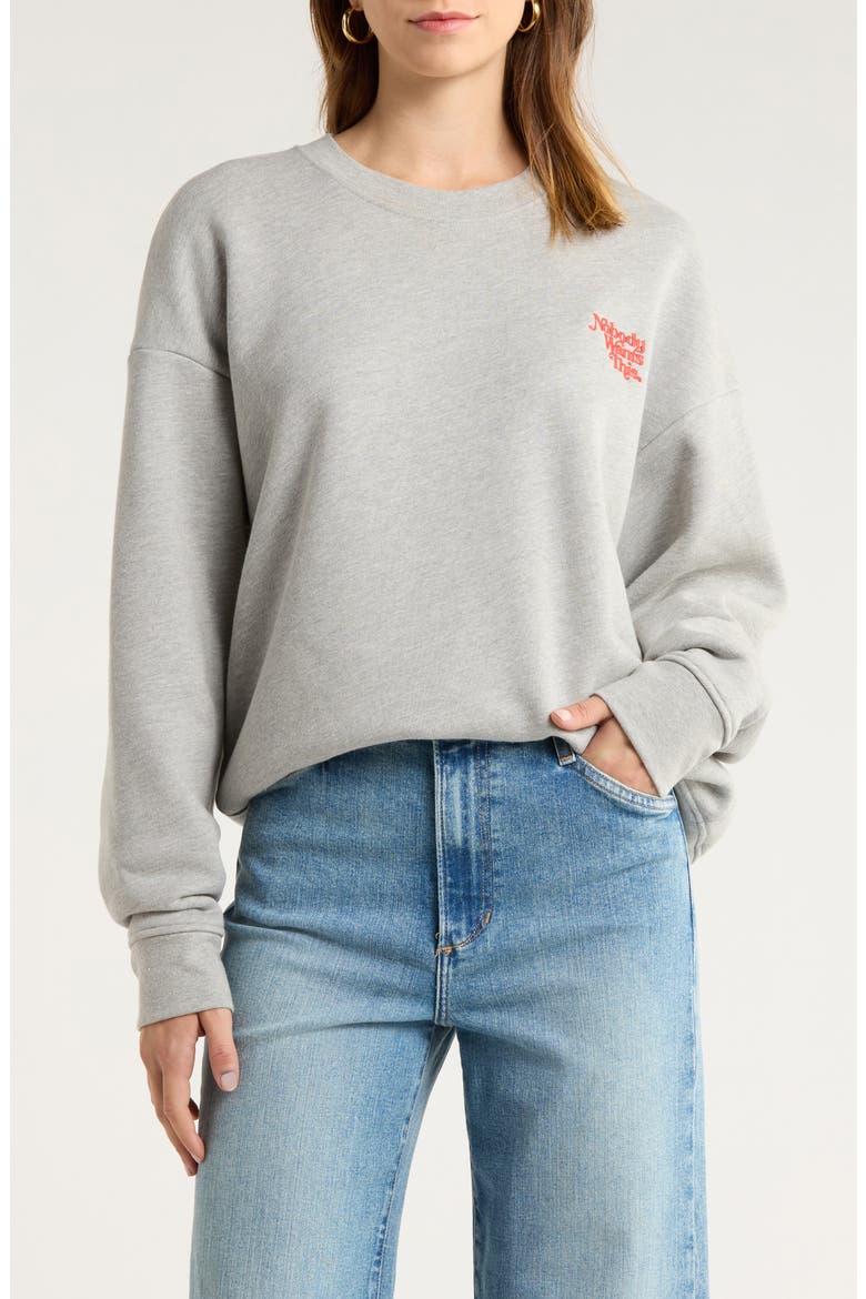 x 'Nobody Wants This' Crewneck Sweatshirt, Main, color, HEATHER GREY