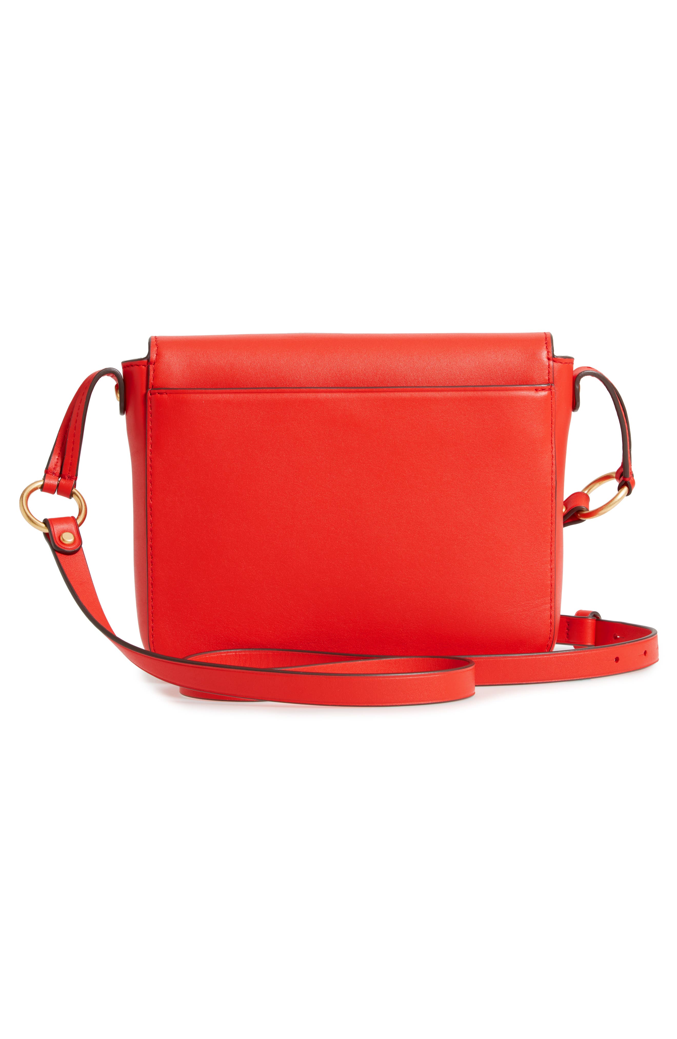 Miller Metal Logo Leather Flap Crossbody Bag, Alternate, color, BRIGHT SAMBA