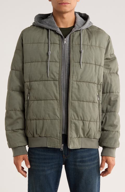 Cotton Hooded Puffer Bomber Jacket