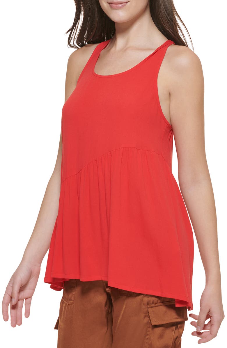 DKNY Drape Front Sleeveless Top, Main, color, 
