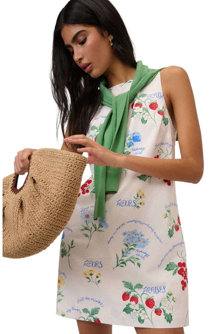 Palermo Floral Shift Minidress, Alternate, color, WHITE
