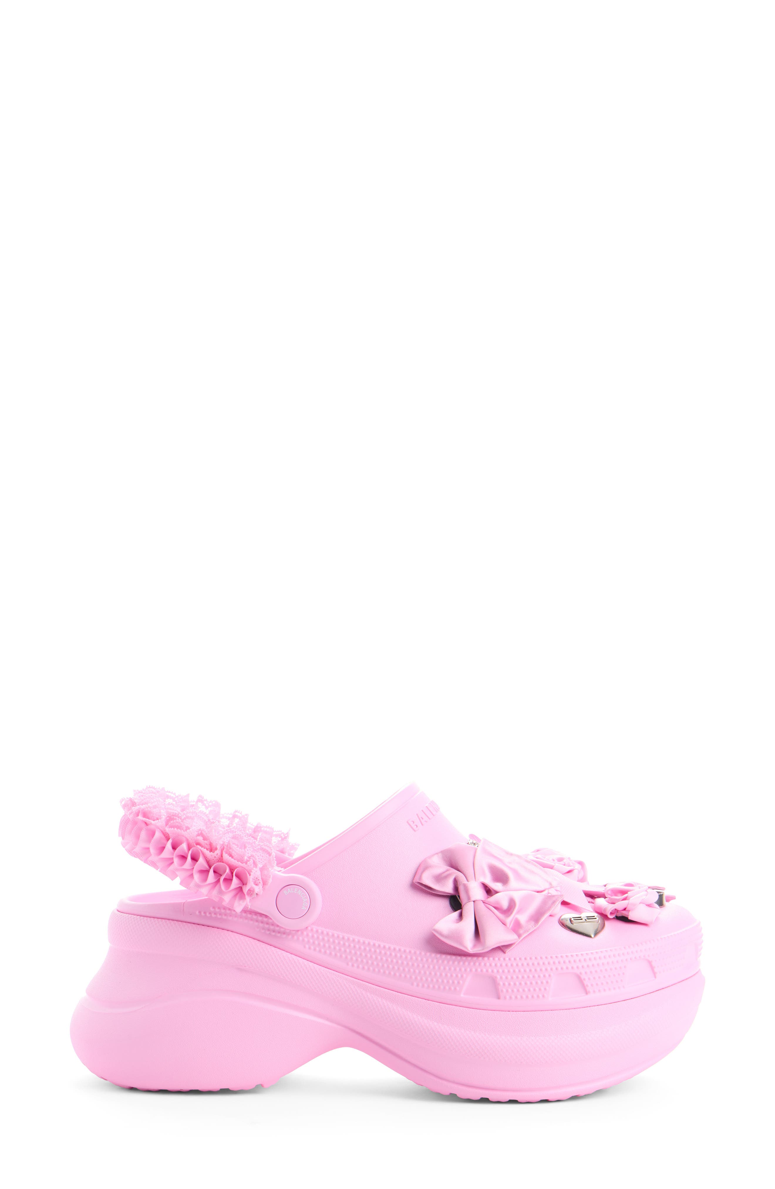 Balenciaga x CROCS Satin Ribbon Clog, Alternate, color, Light Pink