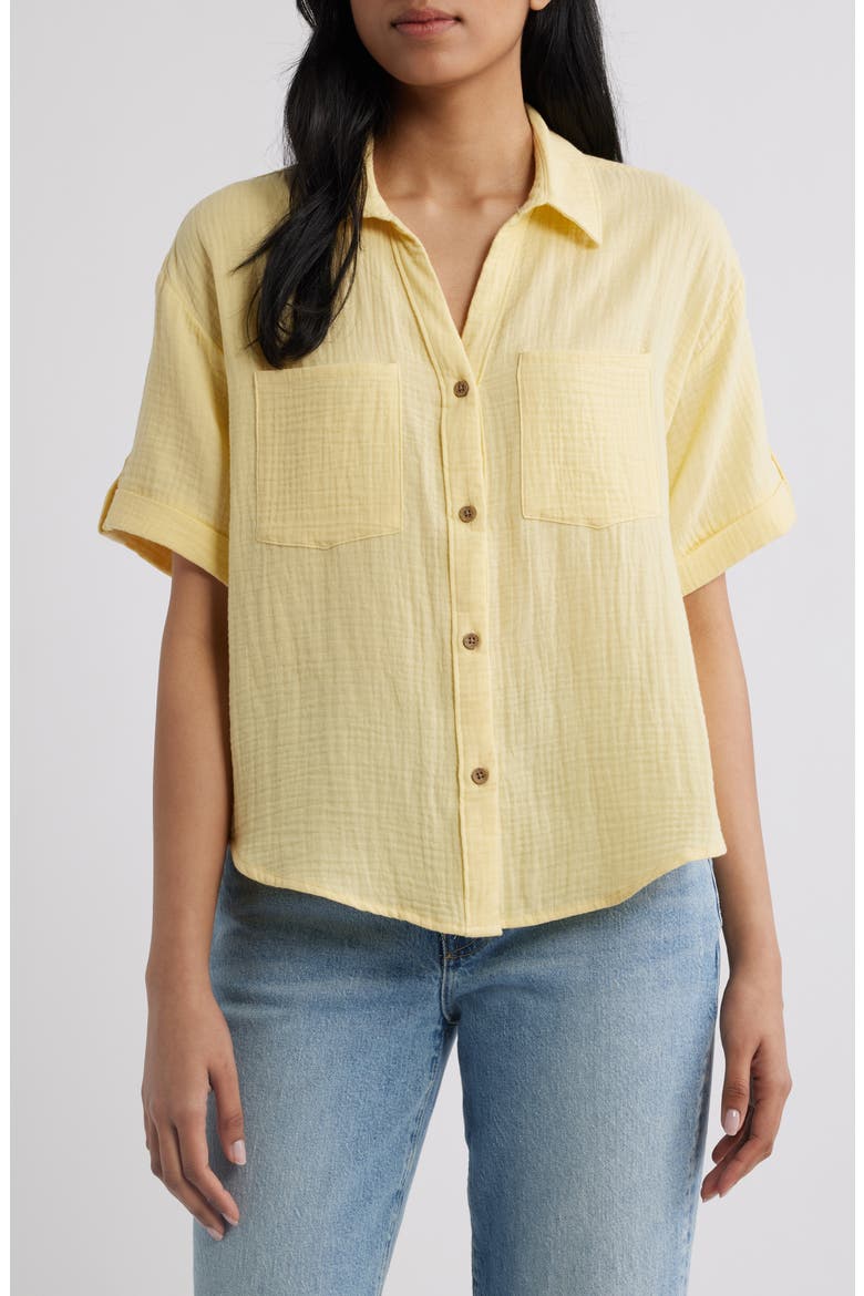 River Gauze Shirt, Main, color, FRESH LEMONADE