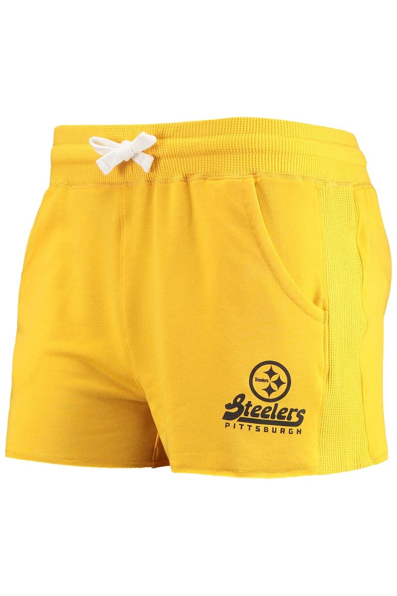 Women's Junk Food Gold Pittsburgh Steelers Tri-Blend Shorts, Alternate, color, Gold