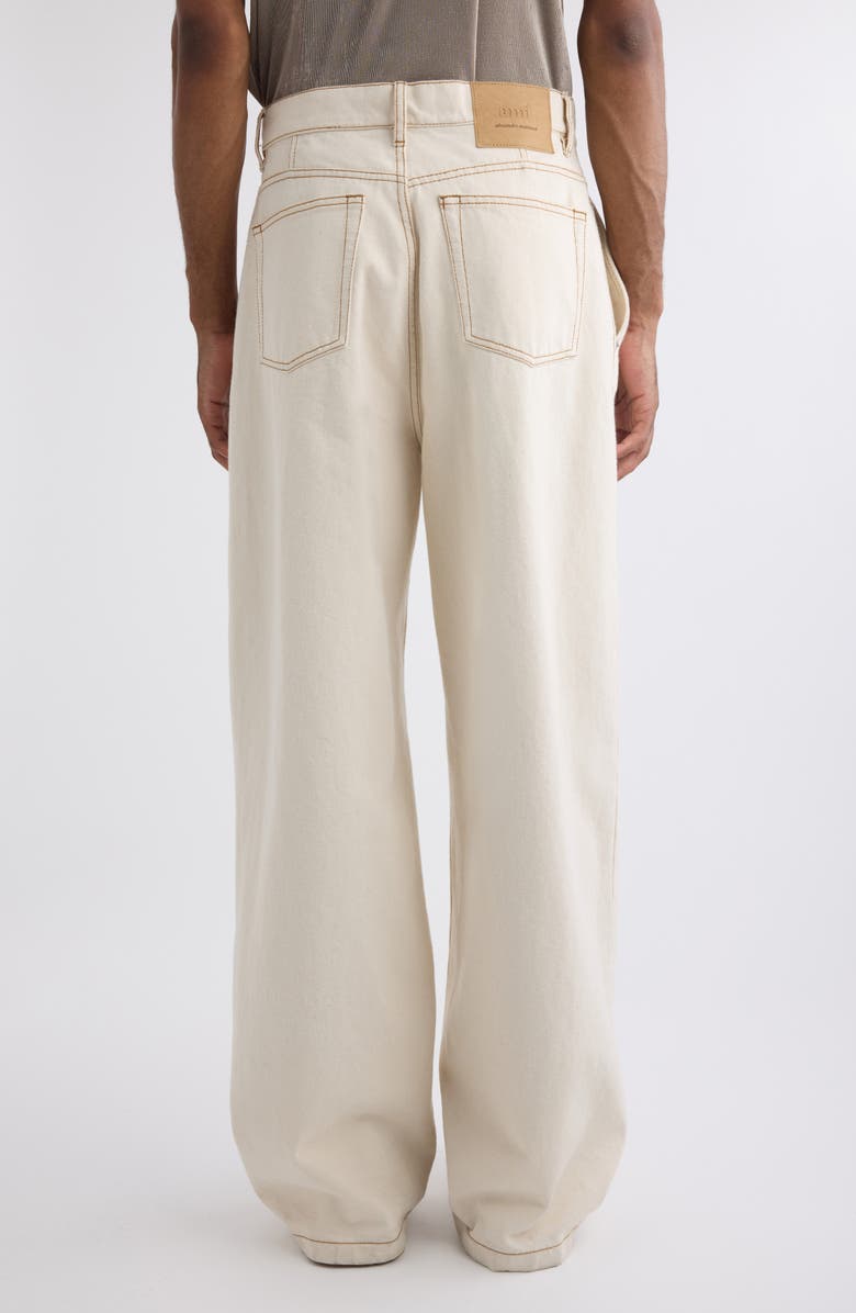 AMI PARIS Wide Leg Jeans, Alternate, color, 136 White Cream