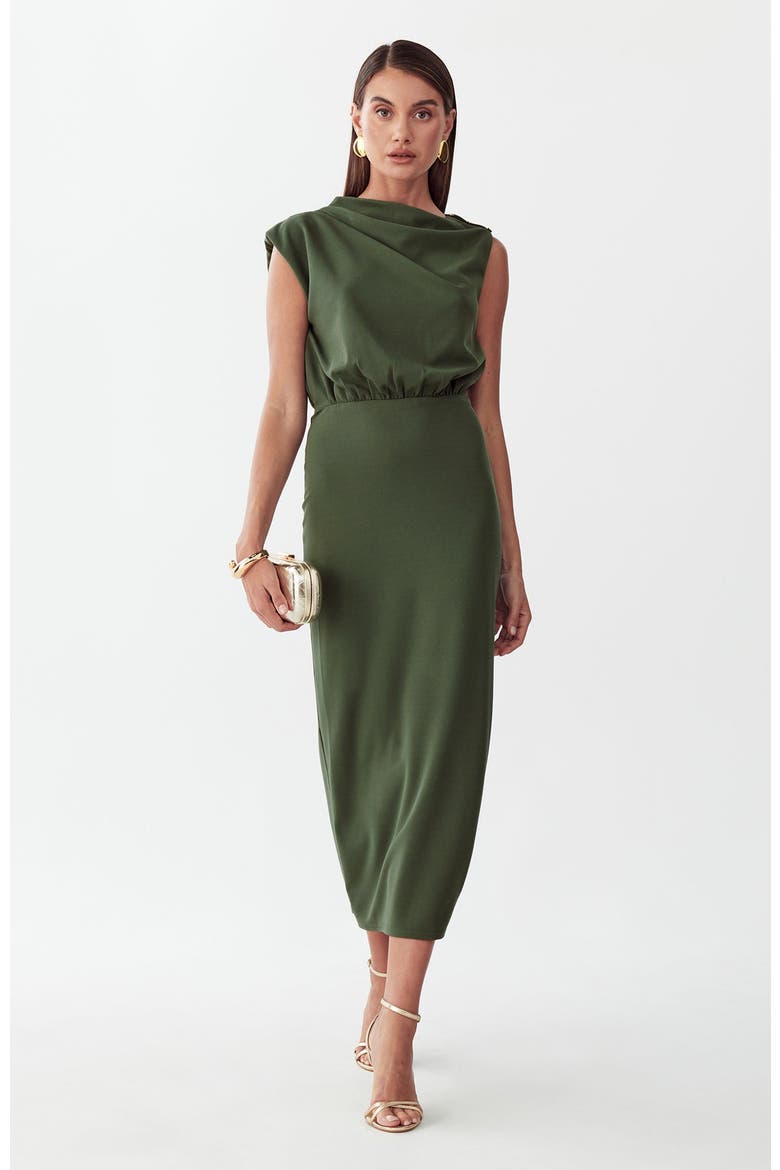 Lily Midi Dress, Alternate, color, Olive