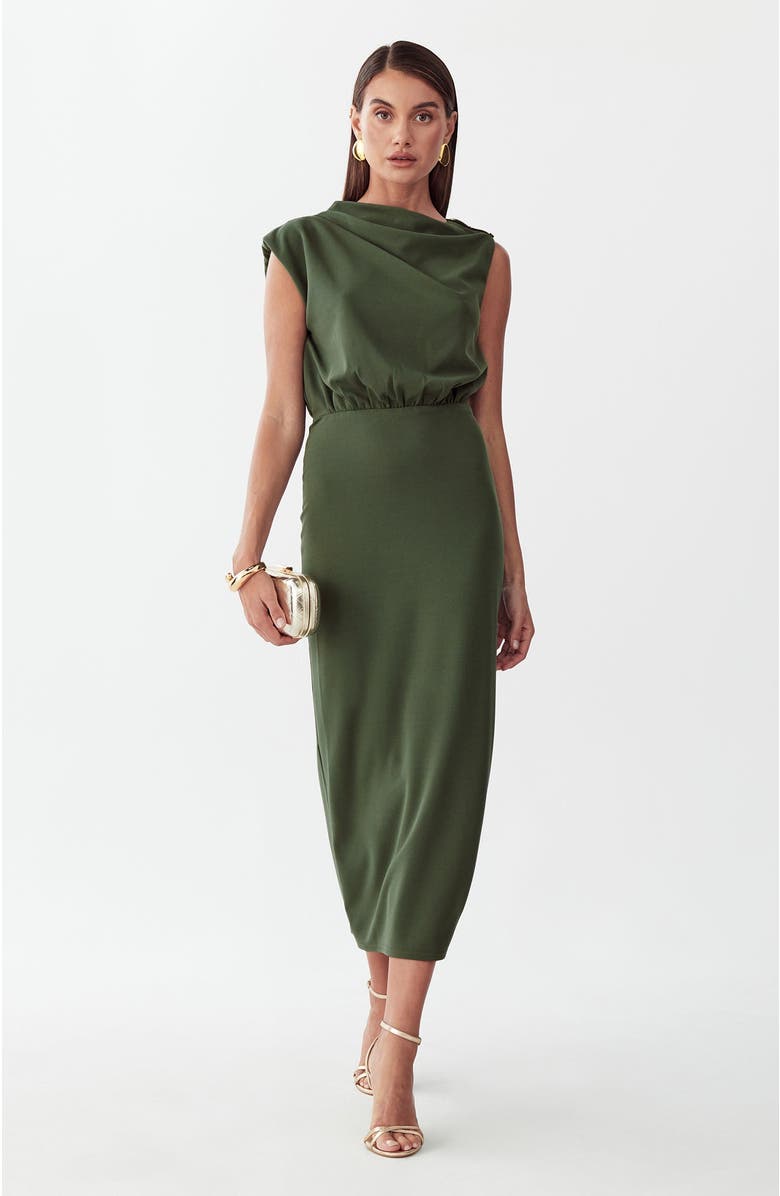 ST MRLO Lily Midi Dress, Alternate, color, Olive