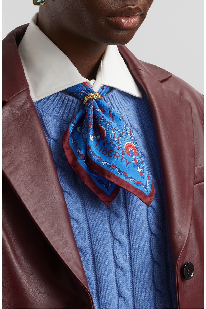Lodden Silk Square Scarf, Main, color, BLUE
