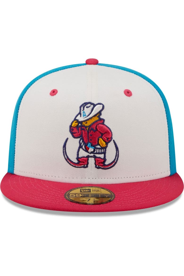 Men's New Era White/Coral Pointy Boots de Amarillo Copa De La Diversion 59FIFTY Fitted Hat, Alternate, color, White