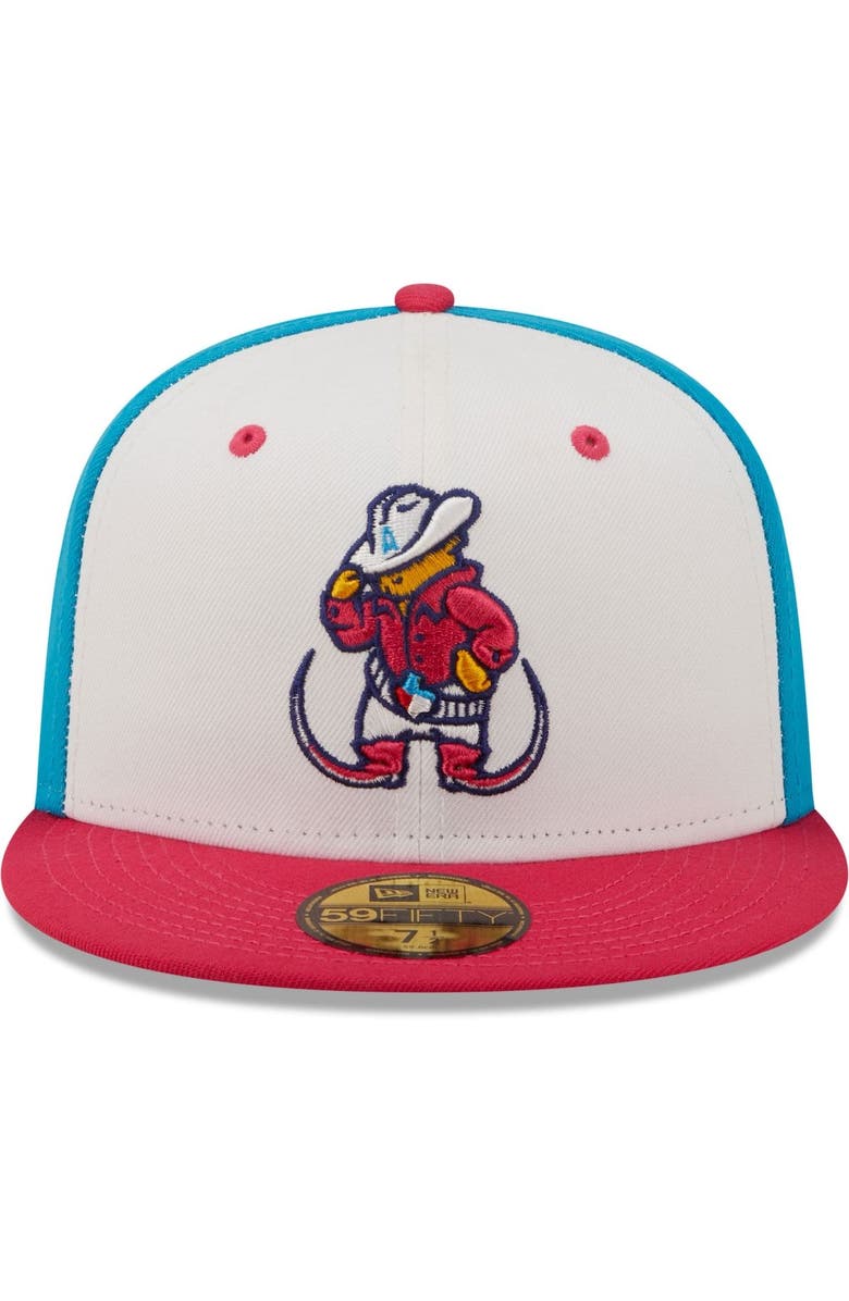 New Era Men's New Era White/Coral Pointy Boots de Amarillo Copa De La Diversion 59FIFTY Fitted Hat, Alternate, color, White