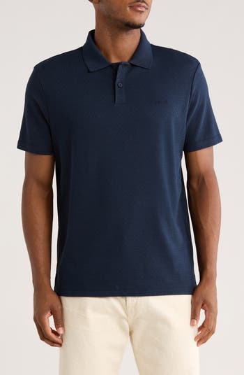 Textured Jacquard Knit Polo