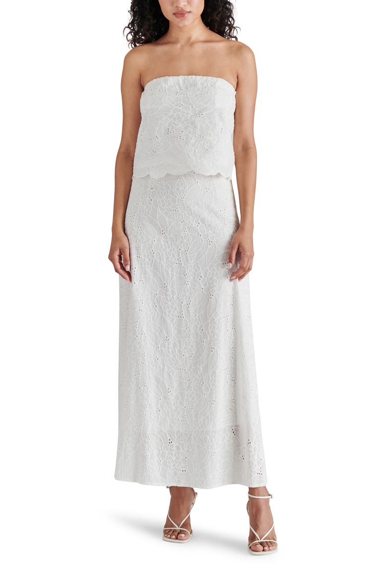 Amalia Strapless Cotton Eyelet Top, Alternate, color, WHITE