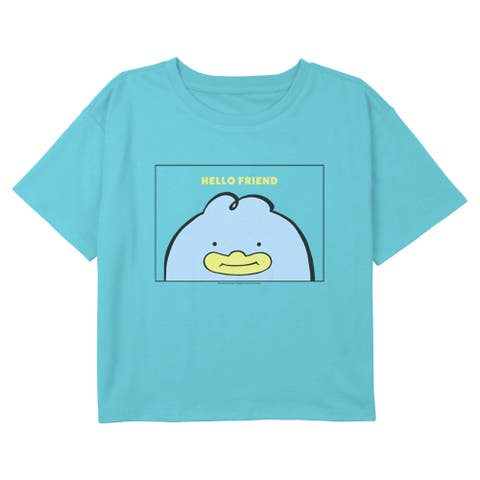 Girl's KPop Demon Hunters Hello Friend Duck Card  Graphic T-Shirt