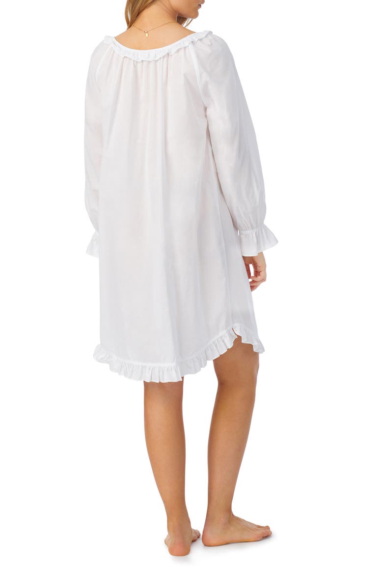 Ruffle Cotton Nightgown, Alternate, color, WHITE