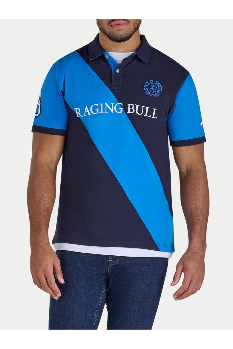 Diagonal Stripe Polo Shirt, Alternate, color, Navy