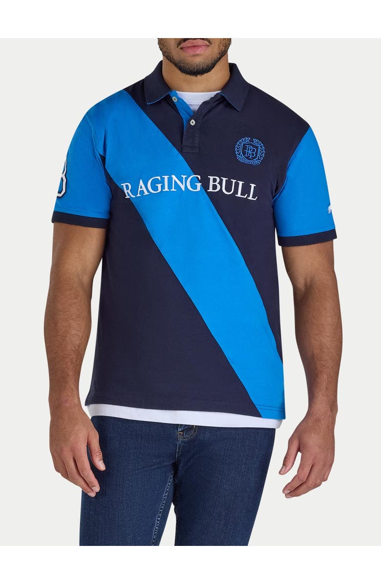 Raging Bull Diagonal Stripe Polo Shirt, Alternate, color, Navy