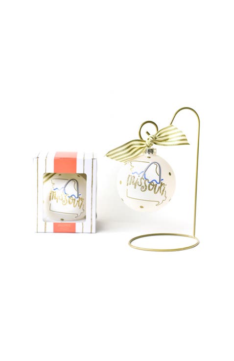 Missouri Motif Ornament with Gold Swirl Stand