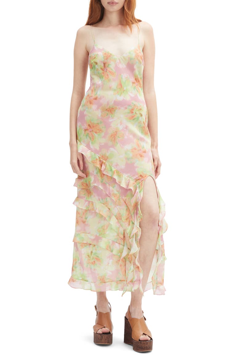 Cantara Ruffle Trim Maxi Dress, Main, color, PINK FLORAL