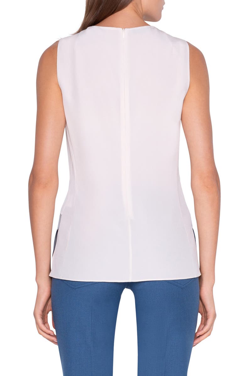 Akris Pittura Patchwork Sleeveless Silk Blouse, Alternate, color, 