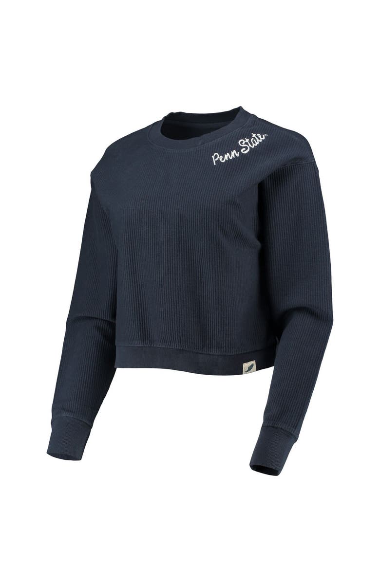 LEAGUE COLLEGIATE WEAR Women's League Collegiate Wear Navy Penn State Nittany Lions Corded Timber Cropped Pullover Sweatshirt, Alternate, color, 