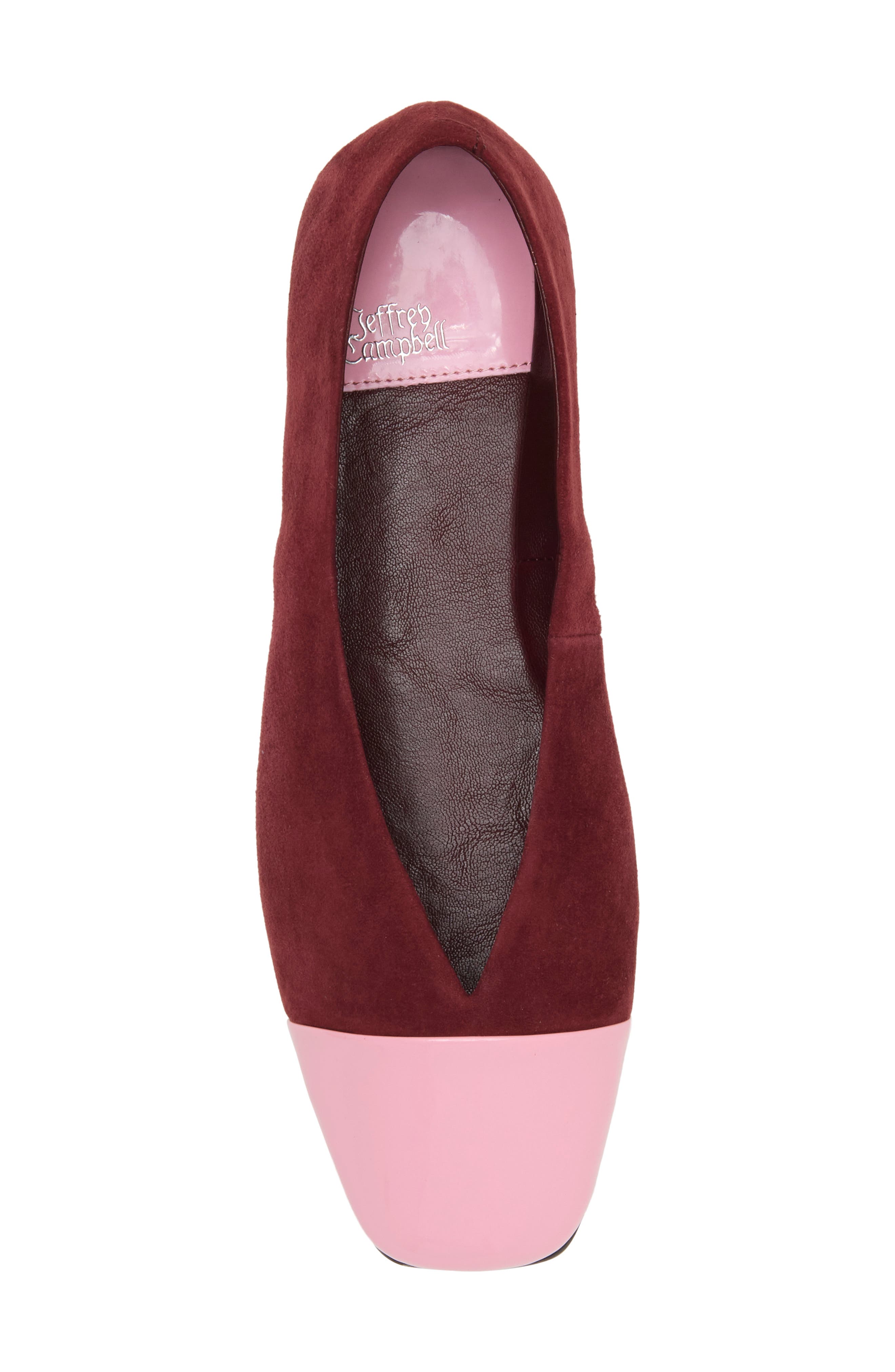 Izzie Leather Ballet Flat, Alternate, color, WINE SUEDE PINK