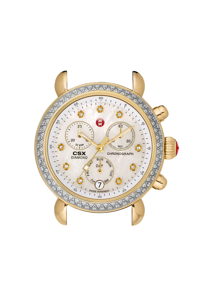 'CSX-36 Diamond' Diamond Dial Two Tone Watch Case, 36mm, Main, color, SILVER/ GOLD