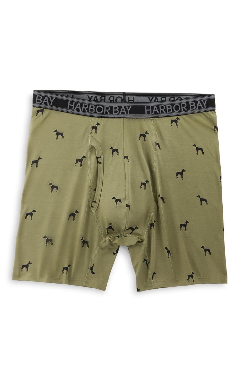 Harbor Bay by DXL Big & Tall Mini Dog Tech 5" Boxer Briefs, Main, color, Clover