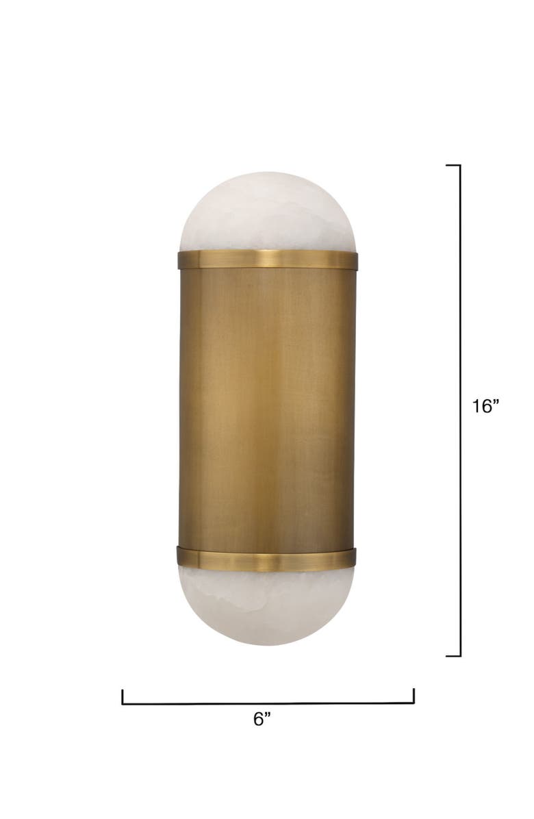 JAMIE YOUNG Remedy Wall Sconce in Alabaster and Antique Brass, Alternate, color, Antique Brass