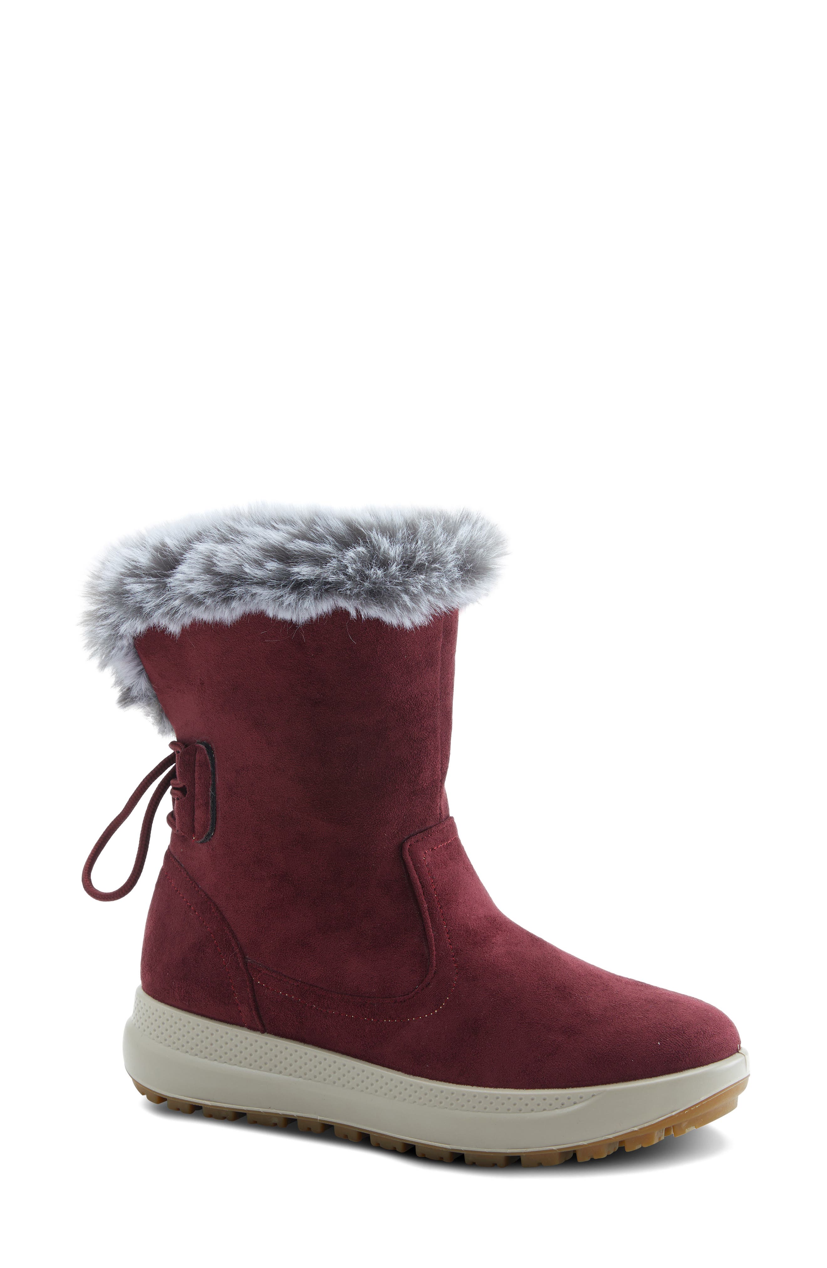 Flexus by Spring Step Snowbird Waterproof Faux Fur Boot, Main, color, 