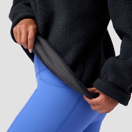 Backcountry Wander Pile-fleece Mock-neck Top In Black