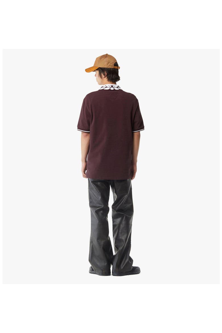 Laurel Logo Piqué Polo in Organic Cotton, Alternate, color, Winetasting