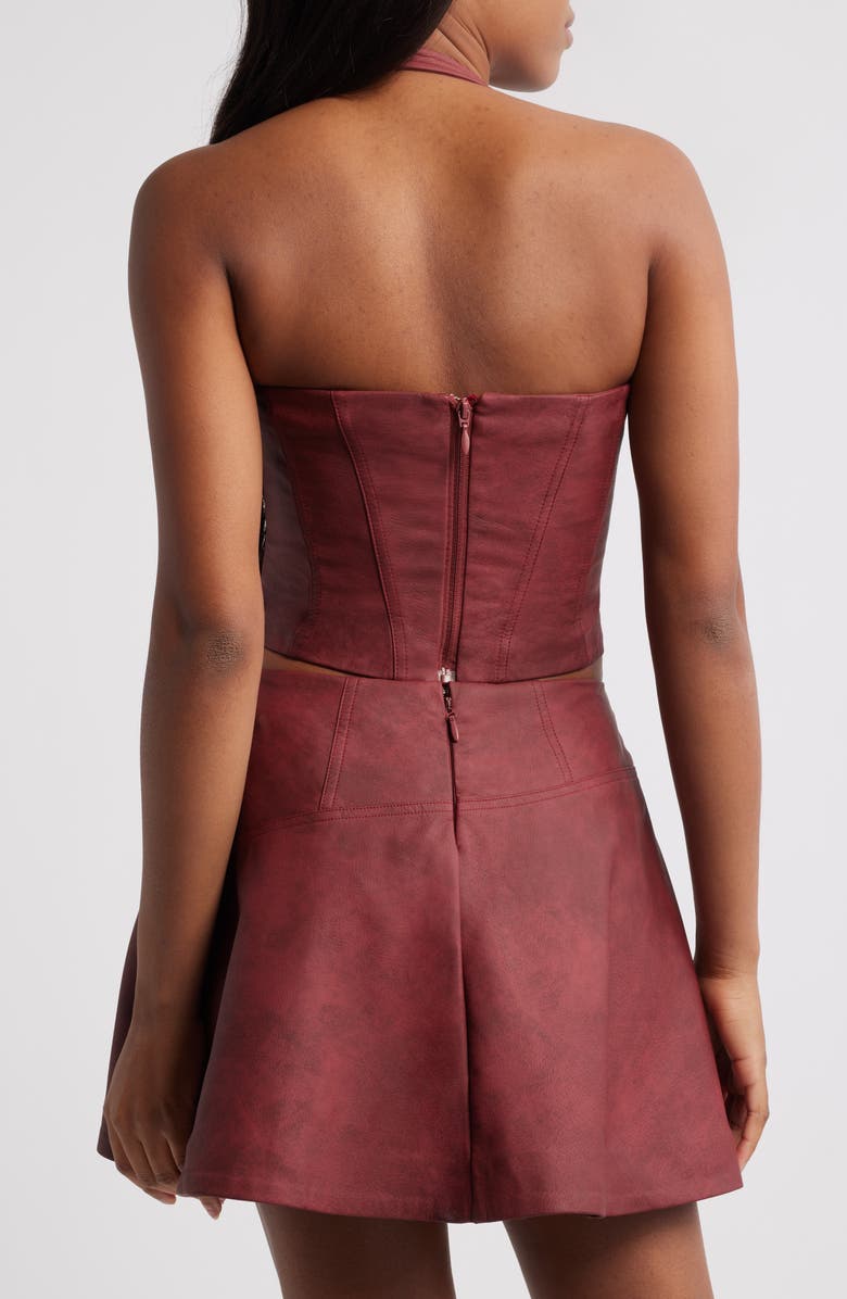 Mistress Rocks Faux Leather Corset Top, Alternate, color,