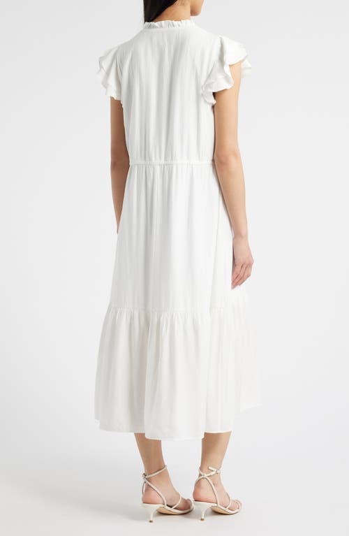 Julia Jordan Flutter Sleeve Midi Dress In Ivory