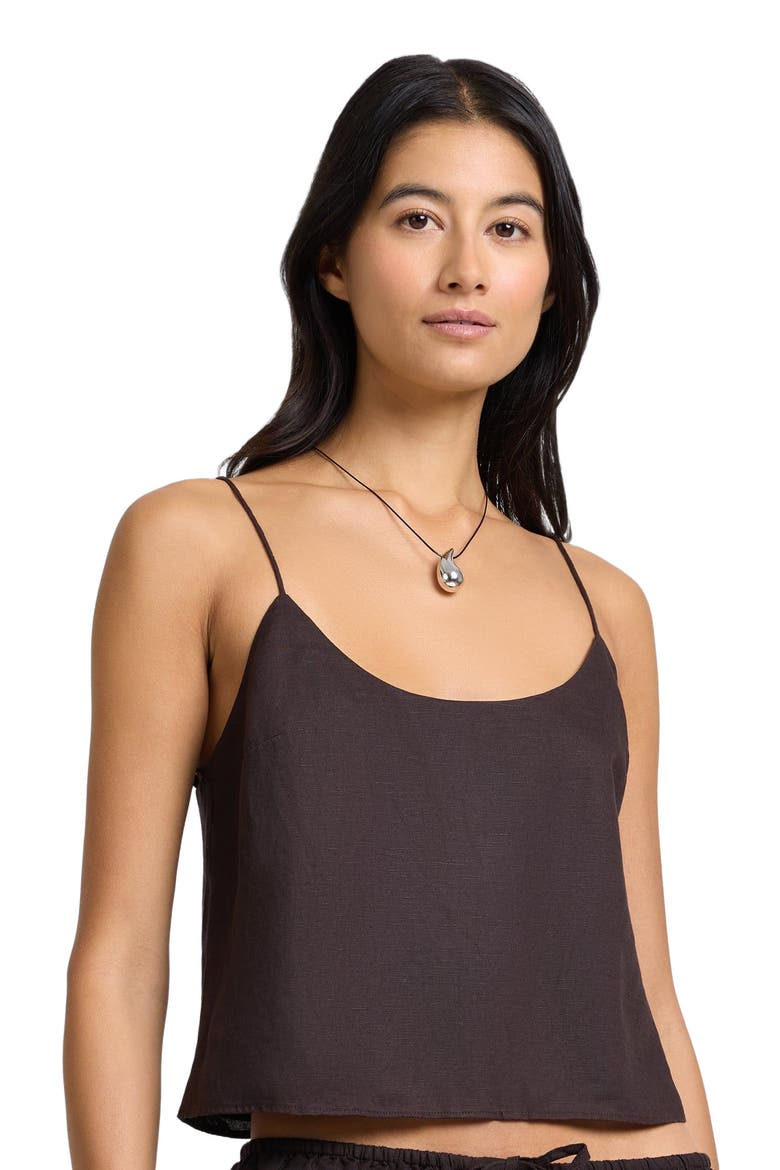 Air Linen Cami Top, Alternate, color, ESPRESSO