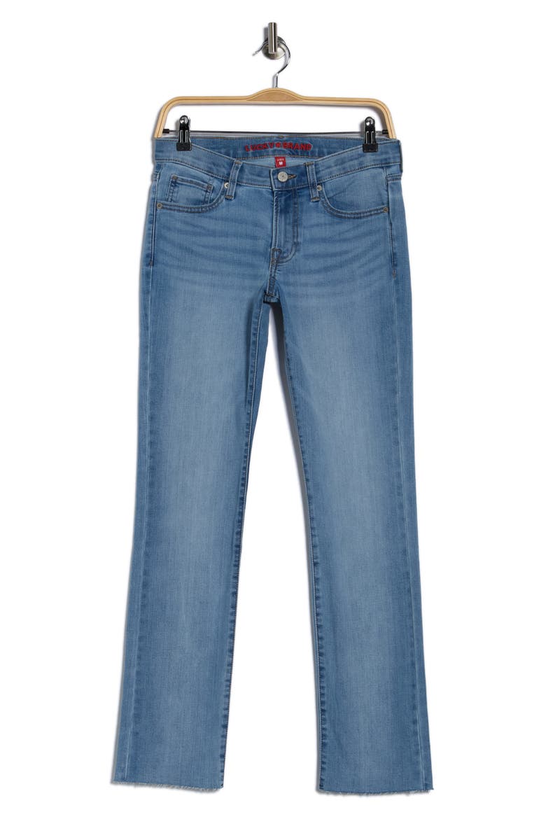 Sweet Raw Hem Mid Rise Straight Leg Jeans, Alternate, color, LONE WOLF CUT