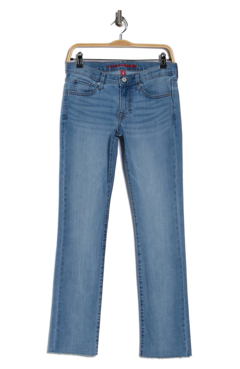 Lucky Brand Sweet Raw Hem Mid Rise Straight Leg Jeans, Alternate, color, Lone Wolf Cut