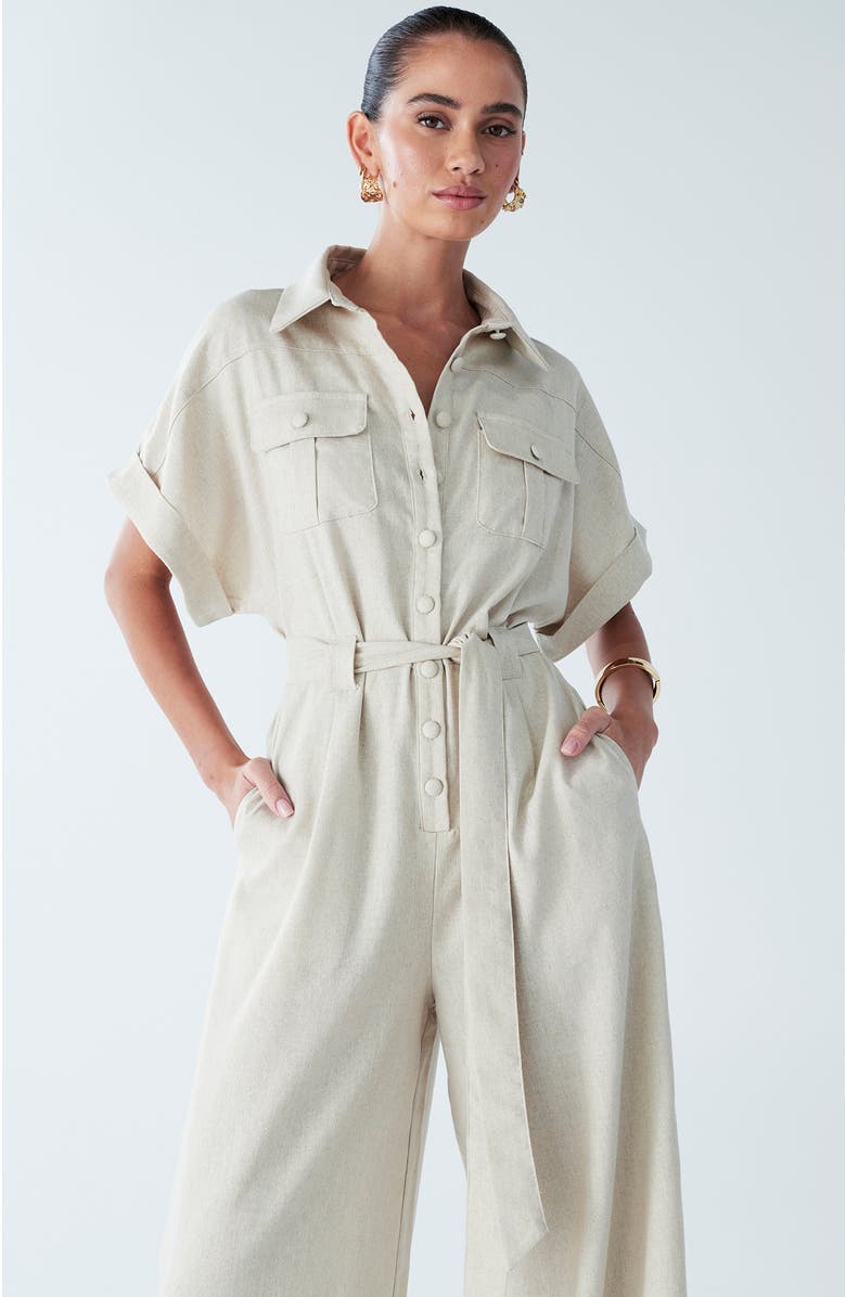BWLDR Ara Linen Jumpsuit, Alternate, color, Oat