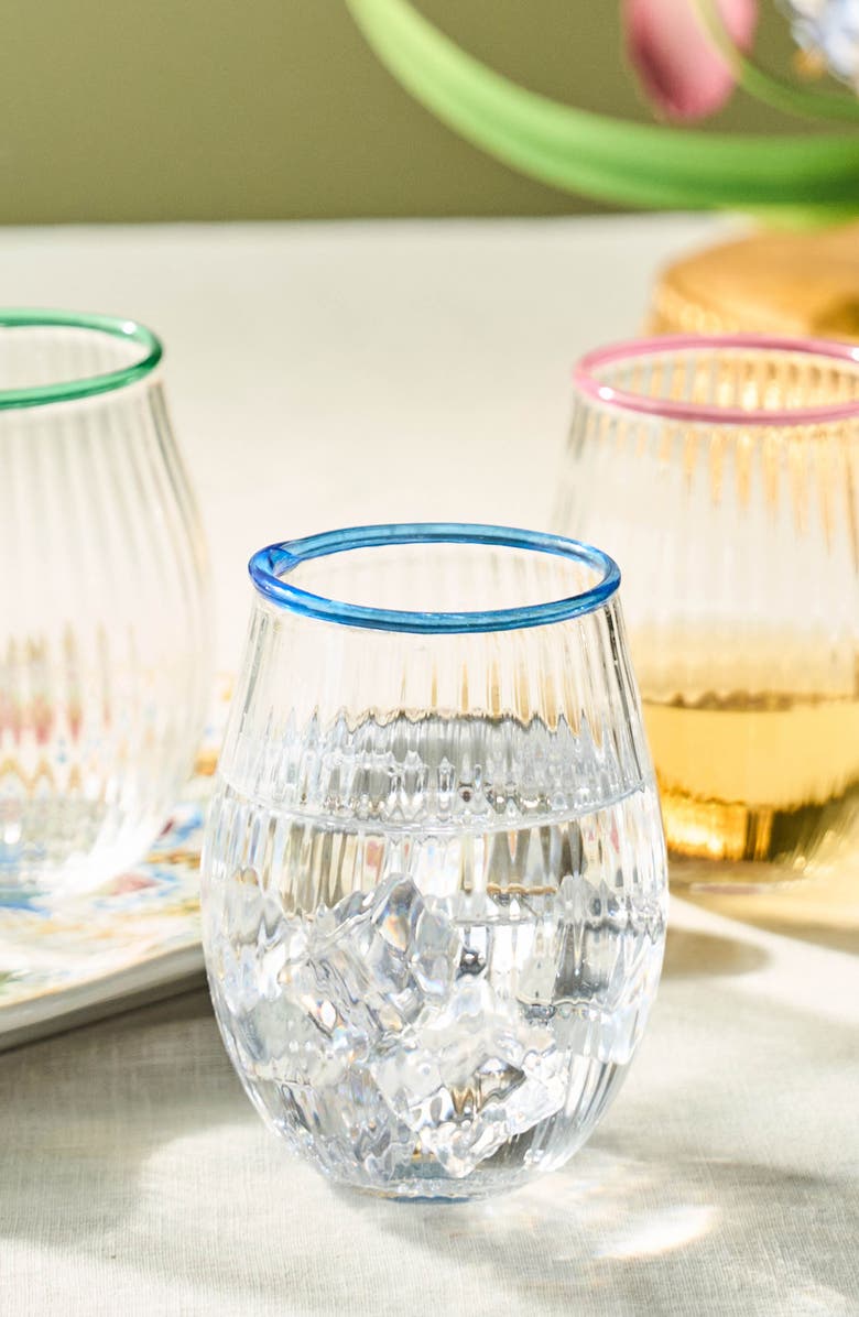Juliska Nell Stemless Wine Glass, Alternate, color, Chambray