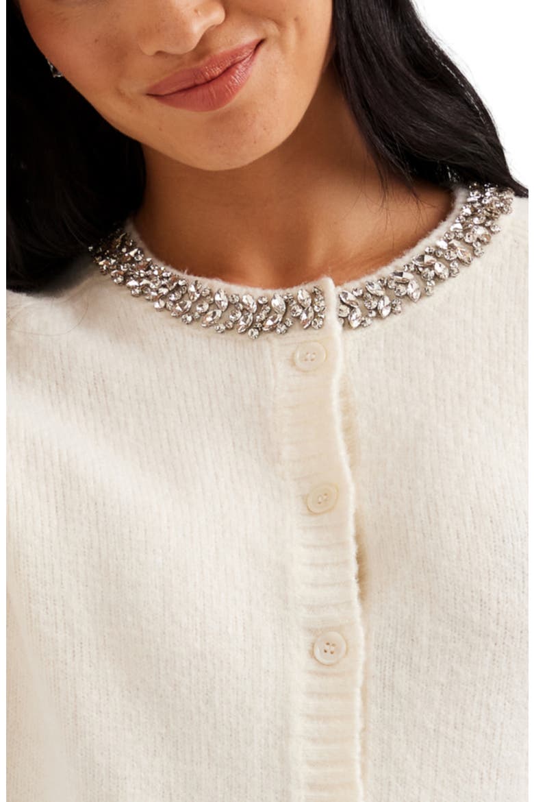Embellished Cardigan, Alternate, color, CREAM
