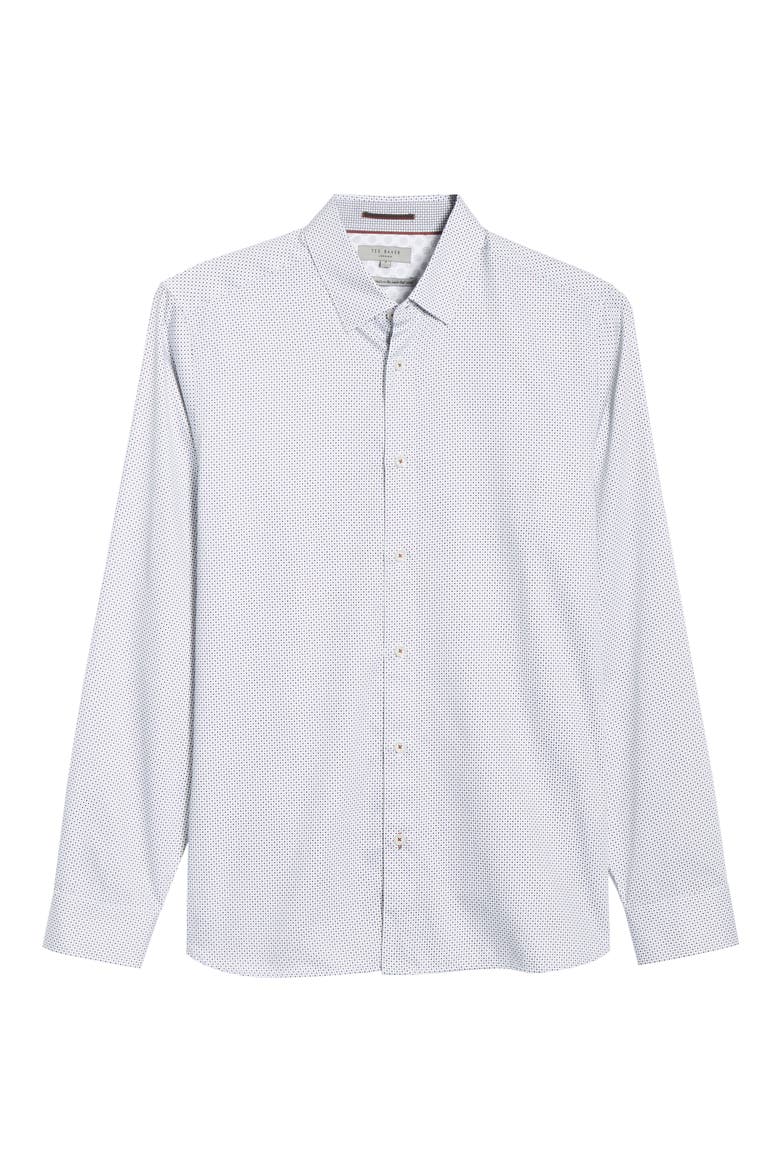 Subik Slim Fit Geo Print Sport Shirt, Alternate, color, WHITE