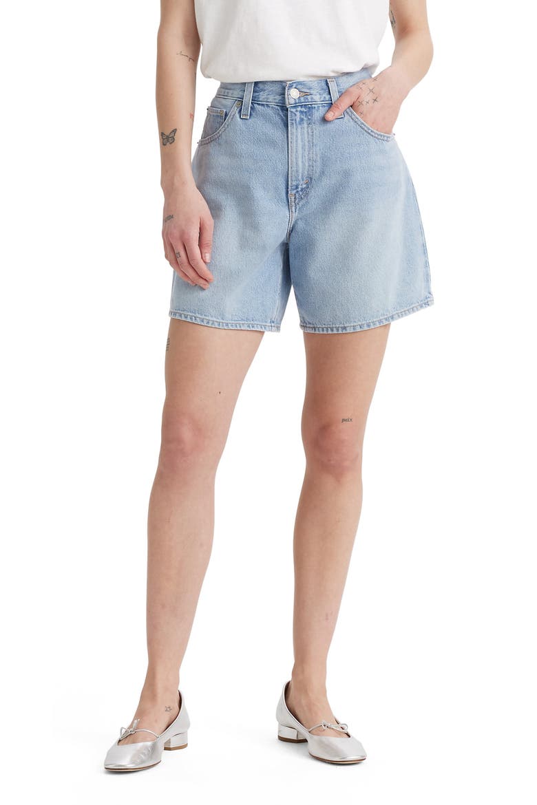 Baggy High Waist Denim Shorts, Main, color, FAR AND WIDE SHORT