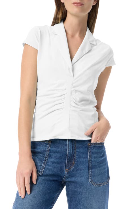 Anastasia Center Ruched Cotton Blend Top