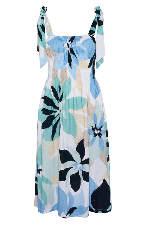 Barbour Nadia Floral Midi Dress In Blue Multi
