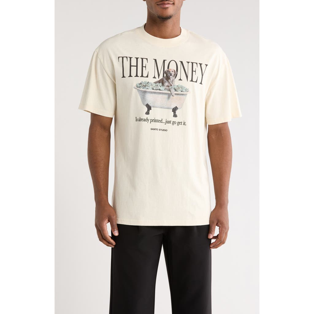 Santo Studio Printed Cotton Graphic T-shirt In White