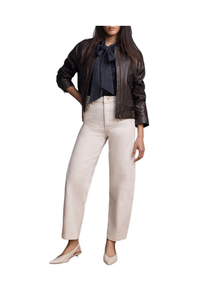 Barrel Leg High Rise Jeans, Main, color, Cream