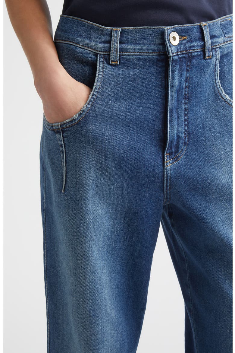 High Waist Stretch Denim Straight Leg Ankle Jeans, Alternate, color, ZUCCHERO