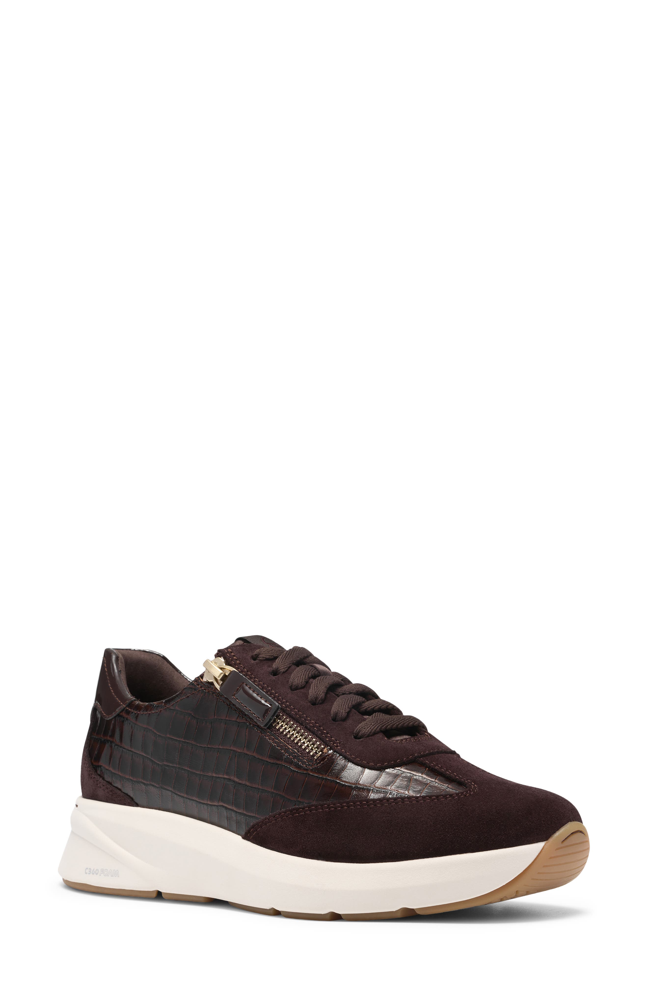 Code R Run Sneaker, Main, color, DARK BROWN COMBO