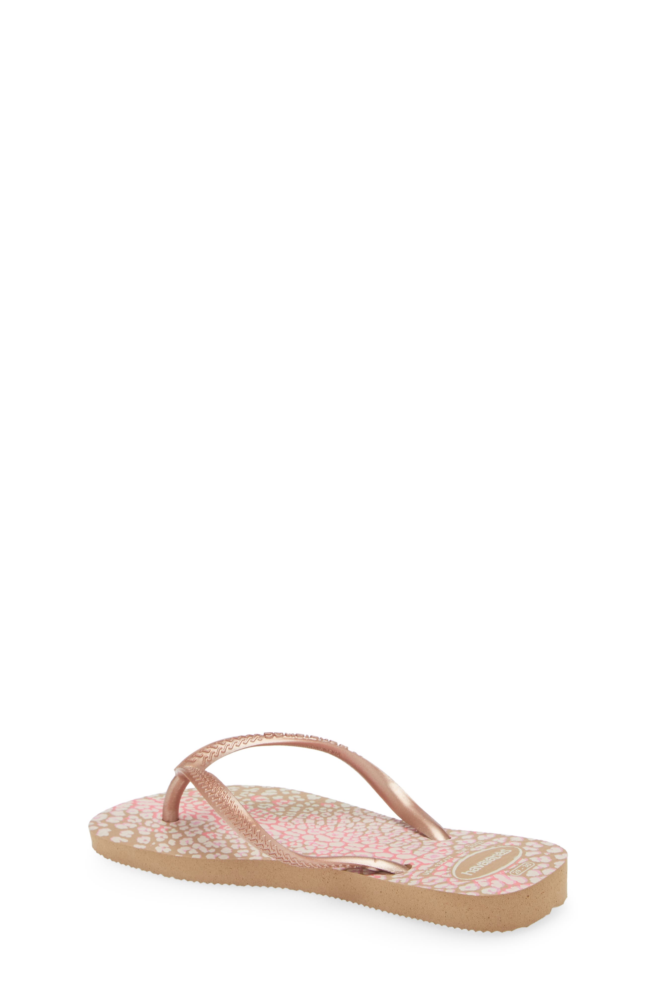 'Slim' Animal Print Flip Flop, Alternate, color, PINK